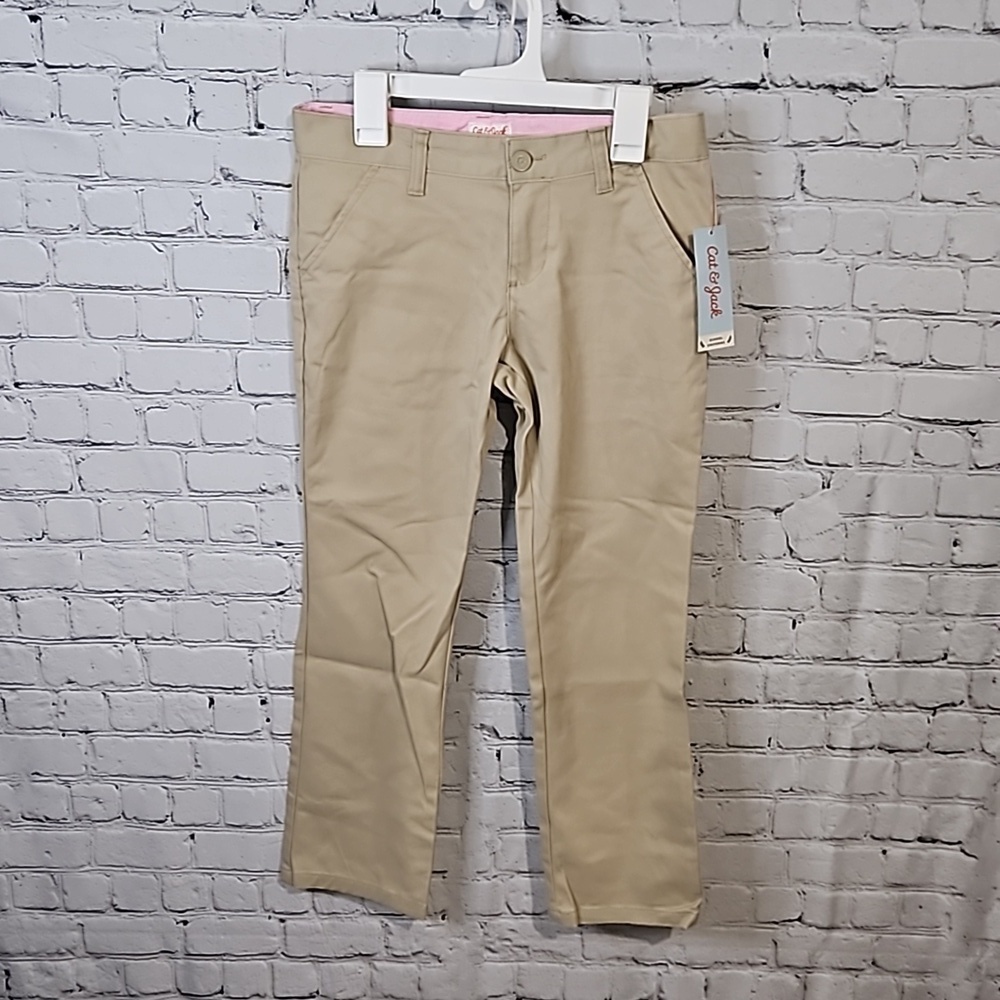 Girls khaki straight leg pants